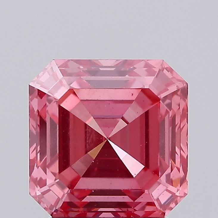 Loose Diamond - ASSCHER 2.37ct Fancy Vivid Pink VS1: Loose Diamond - ASSCHER 2.37ct Fancy Vivid Pink VS1 Source: This is a real non-mined Diamond that has been grown in a lab Shape: ASSCHER Carats: 2.37 Color: Fancy Vivid Pink Certification: IGI Video: