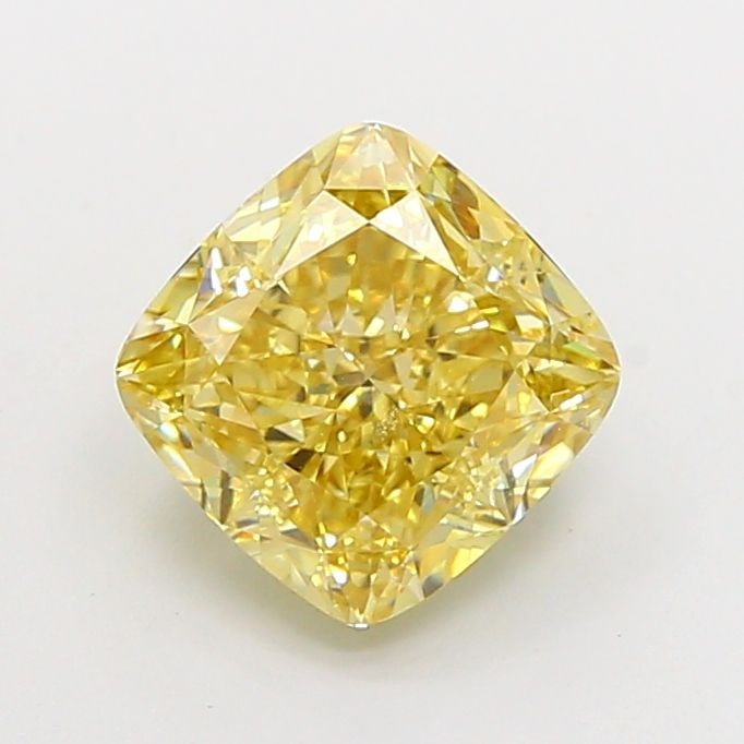 Loose Diamond - CUSHION MODIFIED 2.57ct Fancy Intense Yellow VS1: Loose Diamond - CUSHION MODIFIED 2.57ct Fancy Intense Yellow VS1 Source: This is a real non-mined Diamond that has been grown in a lab Shape: CUSHION MODIFIED Carats: 2.57 Color: Fancy Intense Yellow 