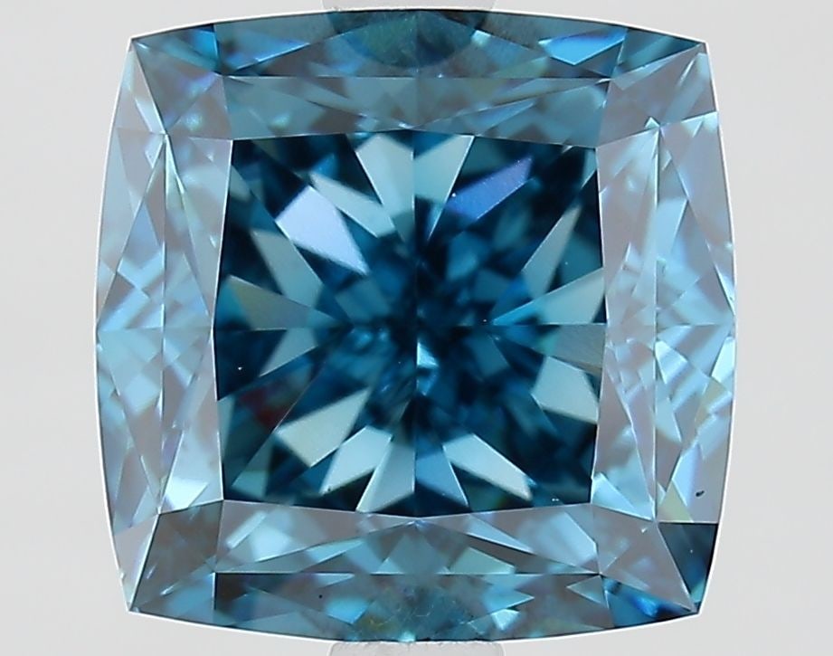 Loose Diamond - CUSHION MODIFIED 3.51ct Fancy Vivid Blue VS1: Loose Diamond - CUSHION MODIFIED 3.51ct Fancy Vivid Blue VS1 Source: This is a real non-mined Diamond that has been grown in a lab Shape: CUSHION MODIFIED Carats: 3.51 Color: Fancy Vivid Blue Certific