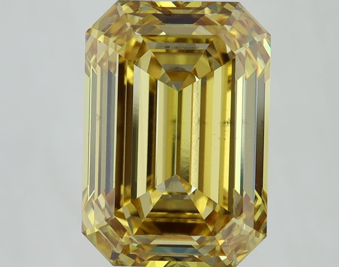 Loose Diamond - EMERALD 5.03ct Fancy Intense Yellow VS2: Loose Diamond - EMERALD 5.03ct Fancy Intense Yellow VS2 Source: This is a real non-mined Diamond that has been grown in a lab Shape: EMERALD Carats: 5.03 Color: Fancy Intense Yellow Certification: IGI
