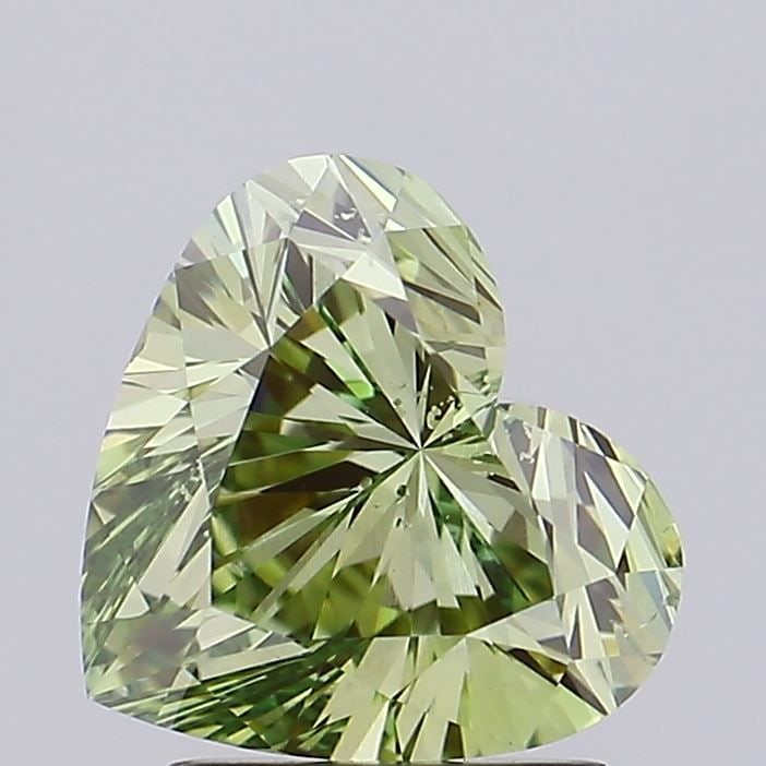 Loose Diamond - HEART 2.0ct Fancy Intense Yellowish Green SI1: Loose Diamond - HEART 2.0ct Fancy Intense Yellowish Green SI1 Source: This is a real non-mined Diamond that has been grown in a lab Shape: HEART Carats: 2.0 Color: Fancy Intense Yellowish Green Certif