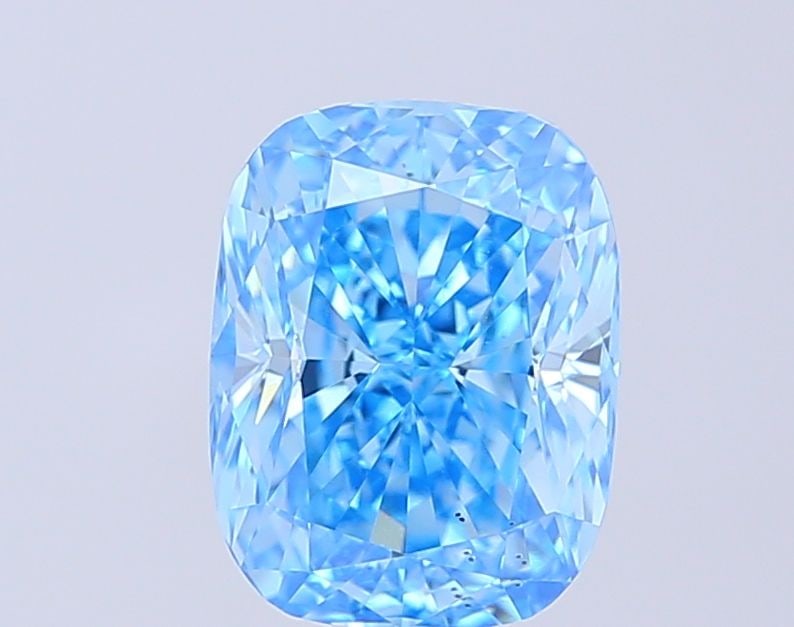 Loose Diamond - CUSHION MODIFIED 3.02ct Fancy Vivid Blue VS2: Loose Diamond - CUSHION MODIFIED 3.02ct Fancy Vivid Blue VS2 Source: This is a real non-mined Diamond that has been grown in a lab Shape: CUSHION MODIFIED Carats: 3.02 Color: Fancy Vivid Blue Certific