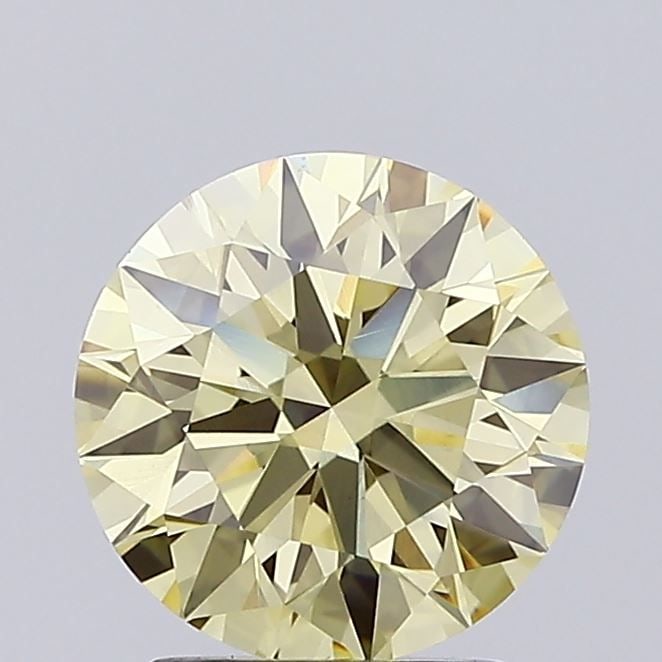 Ideal Loose Diamond - ROUND 2.04ct Fancy Light Yellow VVS2: Ideal Loose Diamond - ROUND 2.04ct Fancy Light Yellow VVS2 Source: This is a real non-mined Diamond that has been grown in a lab Shape: ROUND Carats: 2.04 Color: Fancy Light Yellow Certification: IGI 