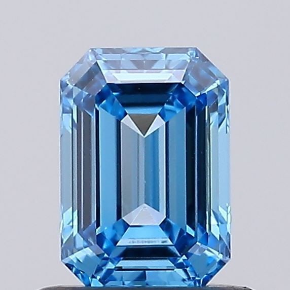 Loose Diamond - EMERALD 0.72ct Fancy Vivid Blue VS1: Loose Diamond - EMERALD 0.72ct Fancy Vivid Blue VS1 Source: This is a real non-mined Diamond that has been grown in a lab Shape: EMERALD Carats: 0.72 Color: Fancy Vivid Blue Certification: IGI Video: