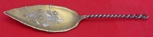 Towle Twist Sterling Silver Jelly Cake Server 1892 Gold Wash Brite-Cut (1 of 2)