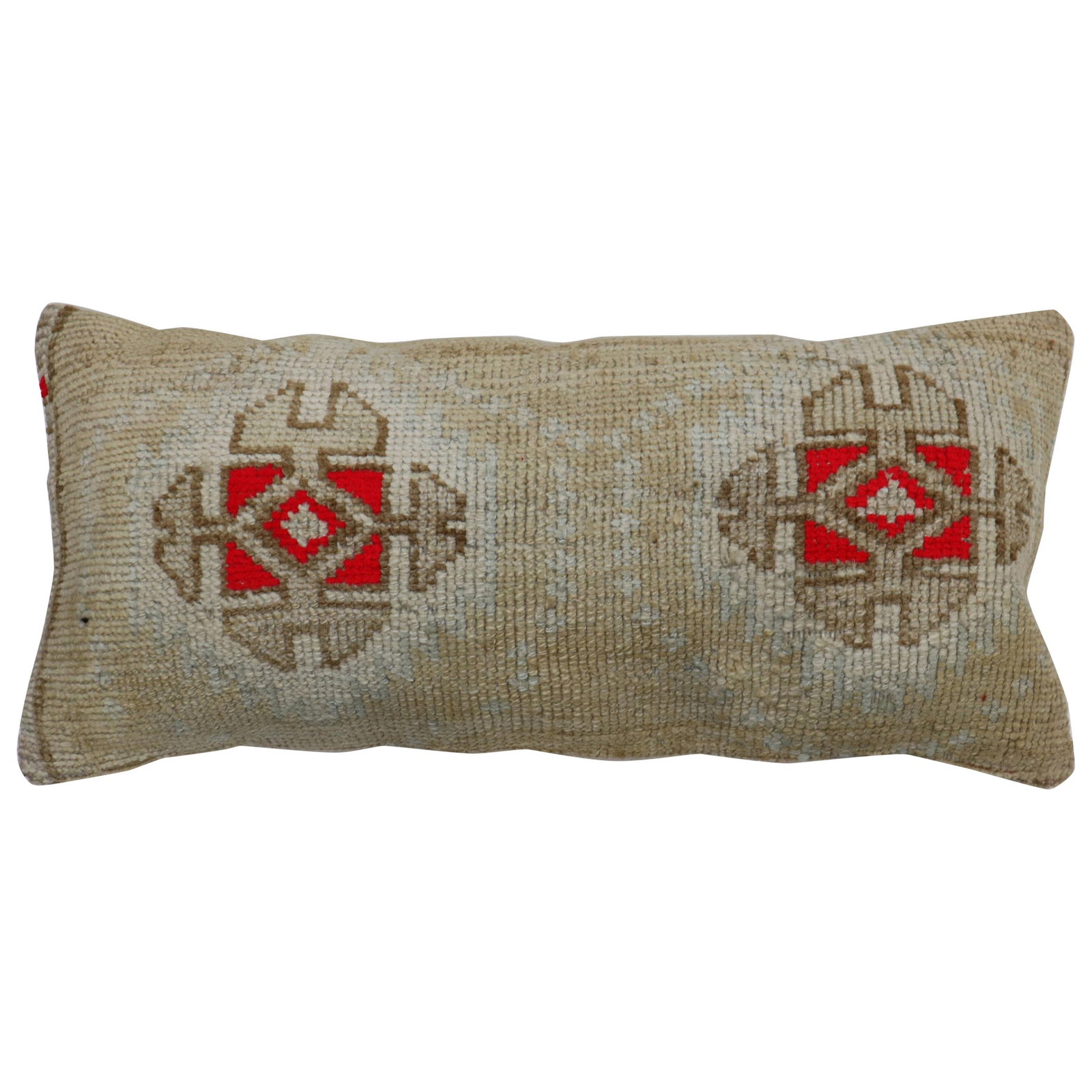 Vintage Turkish Anatolian Rug Bolster Pillow Bauhaus Style 14 x 31 (1 of 4)