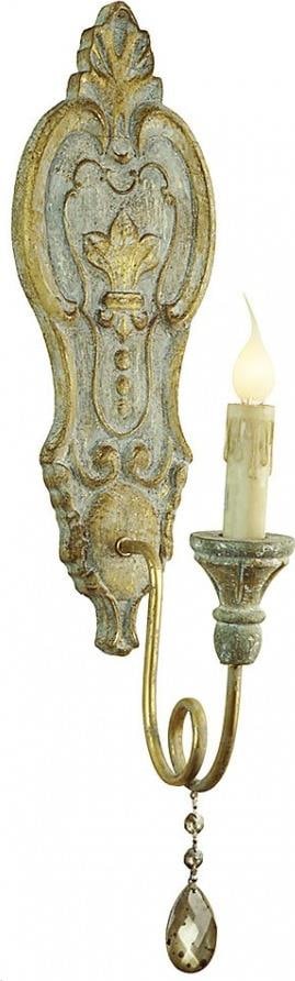 Provence Home Antique Style Champagne Wood Sconce Light 18H (1 of 2)