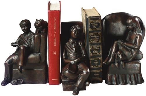 Rustic Lodge Style Chocolate Resin Bookends Handcrafted Decor (1 of 1)