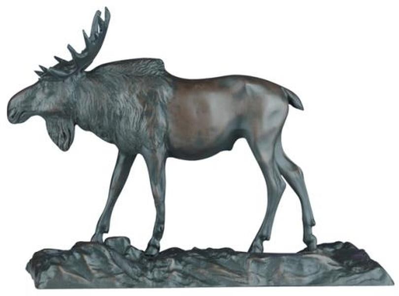Hand-Cast Lodge-Style Bull Moose Figurine in Ebony Finish (1 of 1)