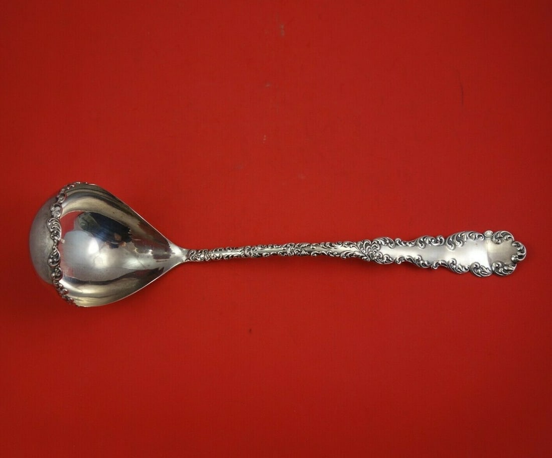 Wallace Waverly Sterling Silver 13 Inch Soup Ladle Heirloom: Wallace Waverly Sterling Silver 13 Inch Soup Ladle Heirloom This exquisite Waverly soup ladle by Wallace is crafted from high-quality sterling silver, showcasing the timeless elegance of the Waverly p