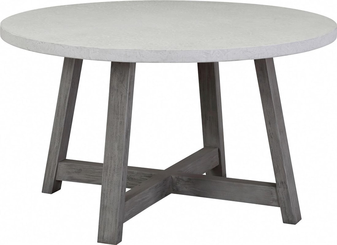 Seaton Dining Table Gray Wash Fiber Reinforced Concrete Oak Base (1 of 3)