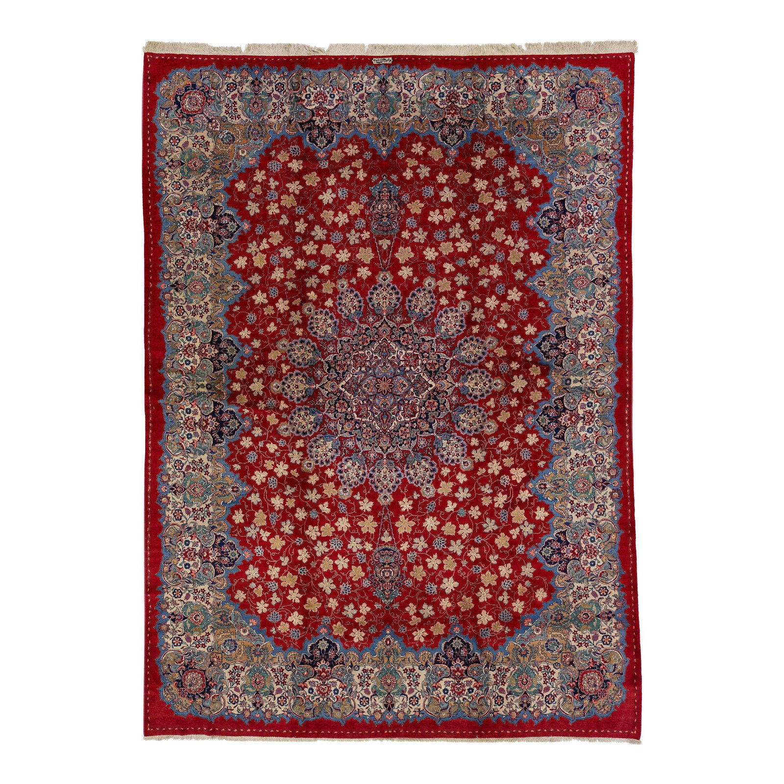 Vintage Persian Kashan Handmade Wool Rug Red Medallion 10'3 x 14'3: Vintage Persian Kashan Handmade Wool Rug Red Medallion 10'3 x 14'3 This exquisite vintage Persian Kashan rug showcases a stunning hand-knotted construction, featuring a vibrant red color field complem