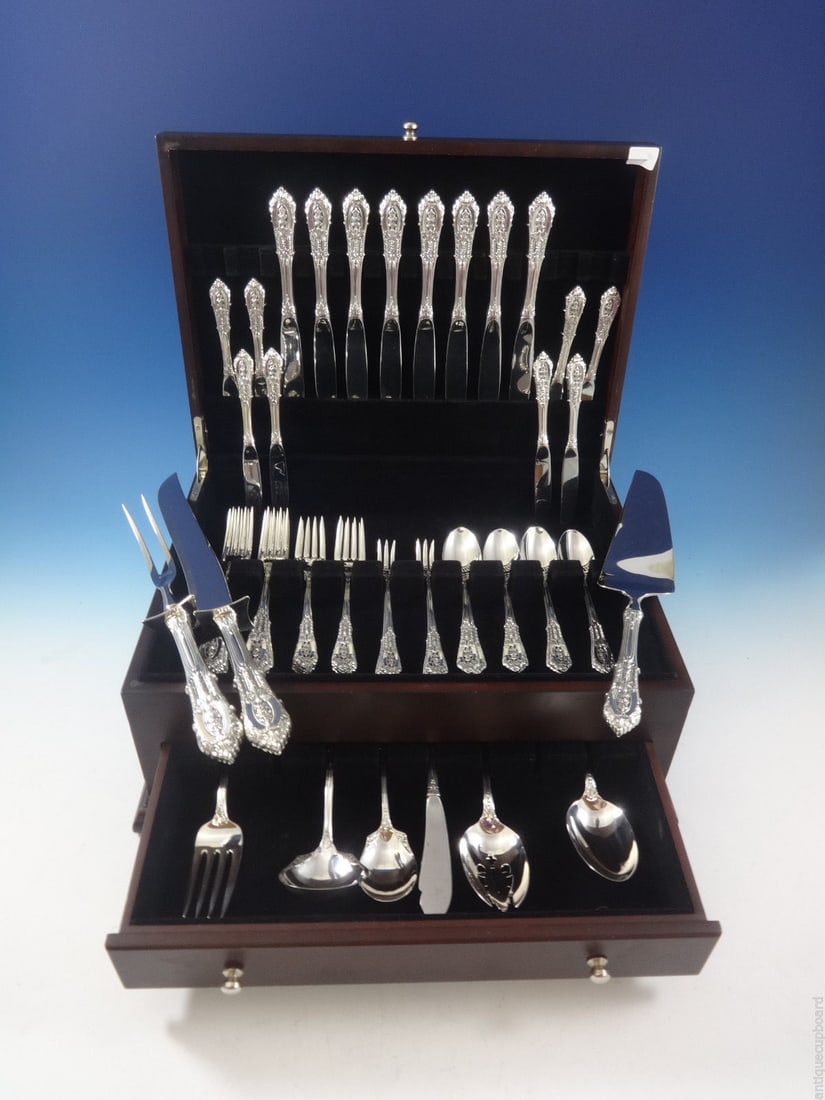Wallace Rose Point Sterling Silver Flatware Set 57 Pieces for 8 (1 of 10)