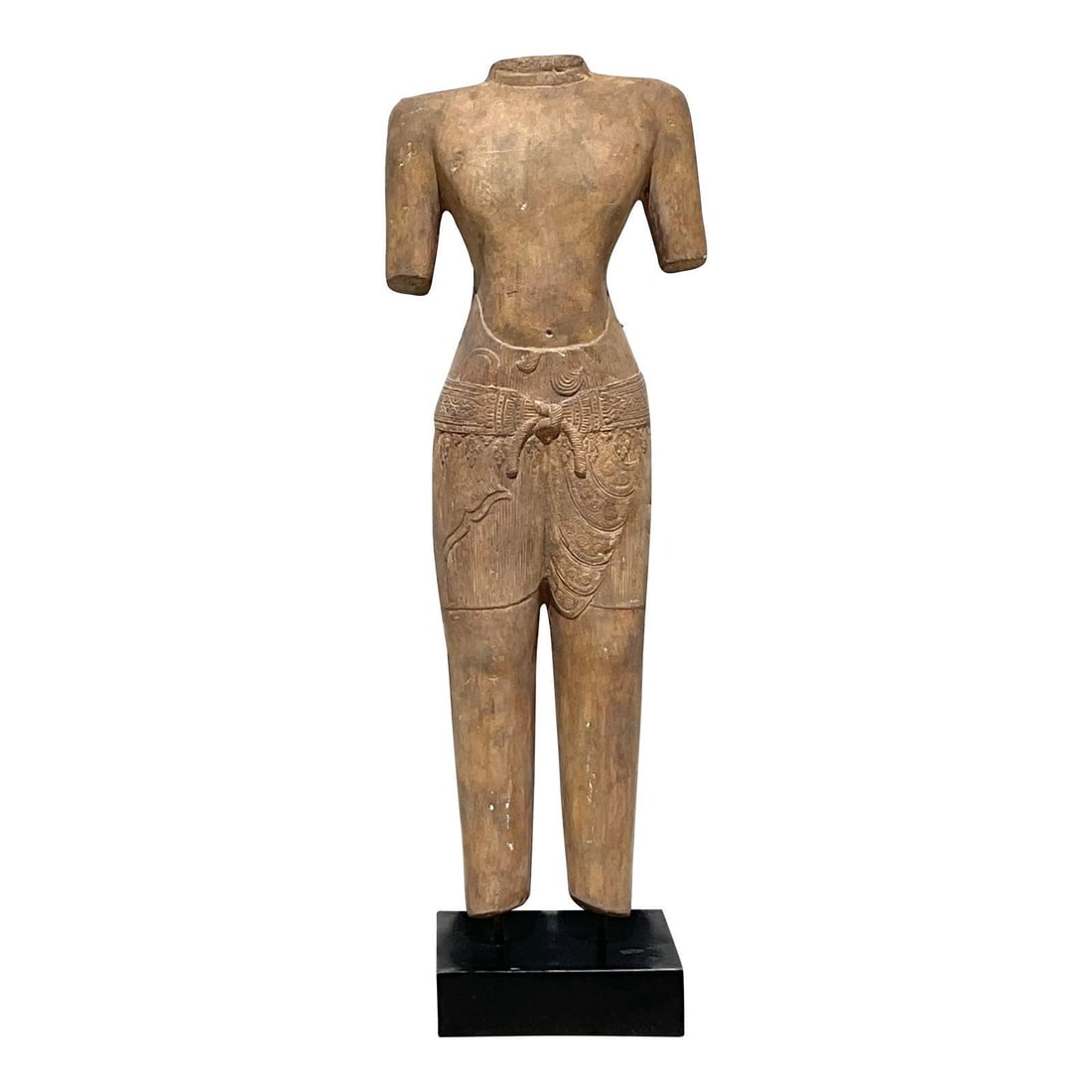 Vintage Boho Plaster Deity Torso Sculpture 46 Inches Tall: Vintage Boho Plaster Deity Torso Sculpture 46 Inches Tall Capture the essence of ancient serenity and sophistication with this stunning sculptural torso of a deity. Inspired by classical Southeast Asi