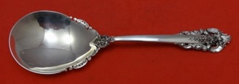 Wallace Grande Baroque Sterling Silver Salad Serving Spoon 9 3/8 Inch (1 of 2)