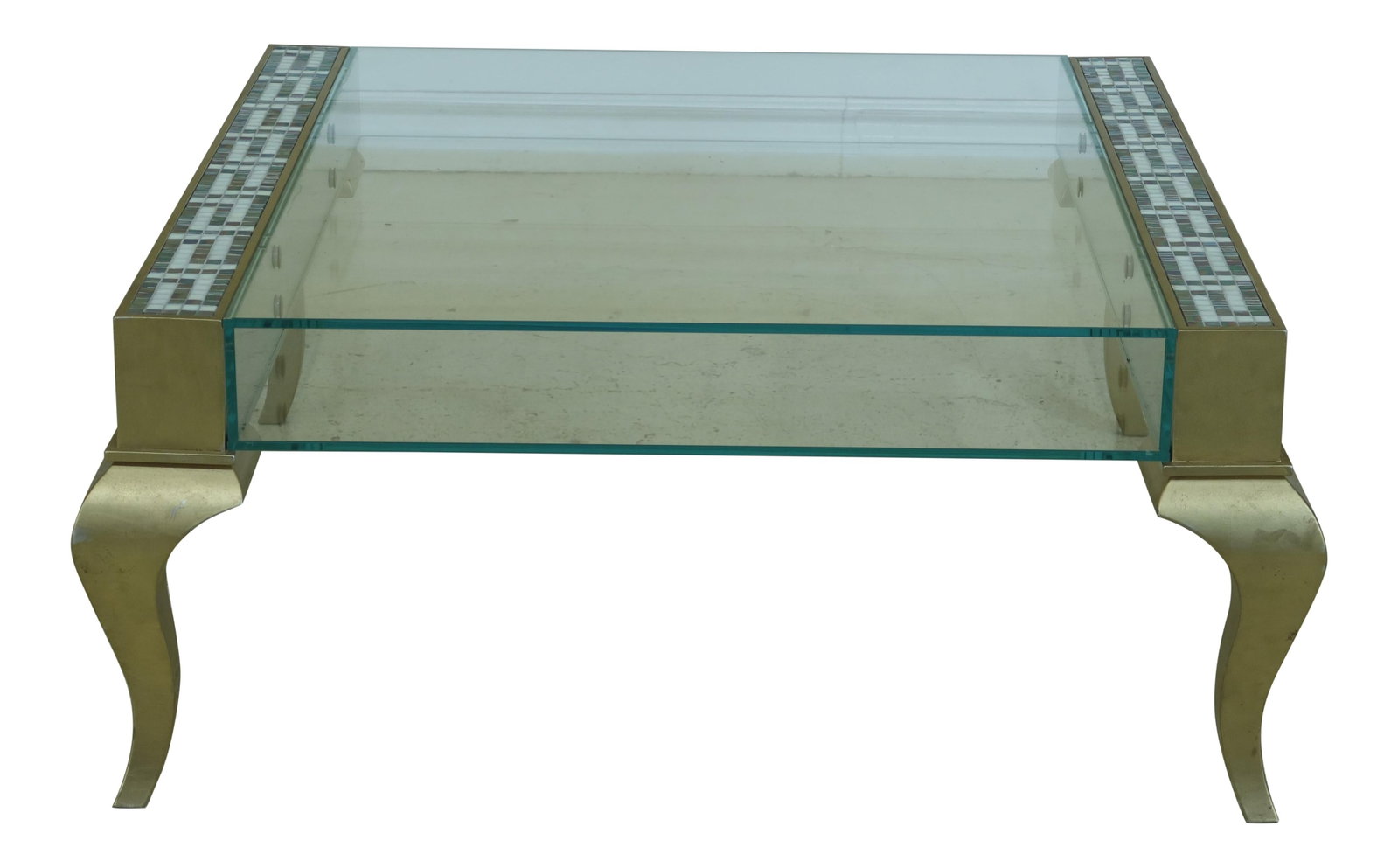 Selva Hollywood Regency Coffee Table Gold Painted Double Glass Top (1 of 10)