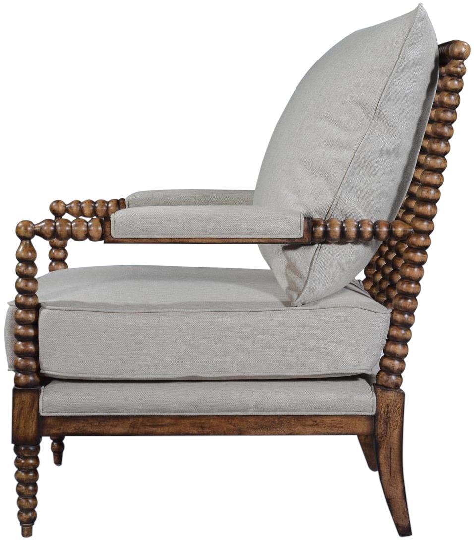 Elegant Wellmington Occasional Chair Solid Wood Performance Linen USA (1 of 6)