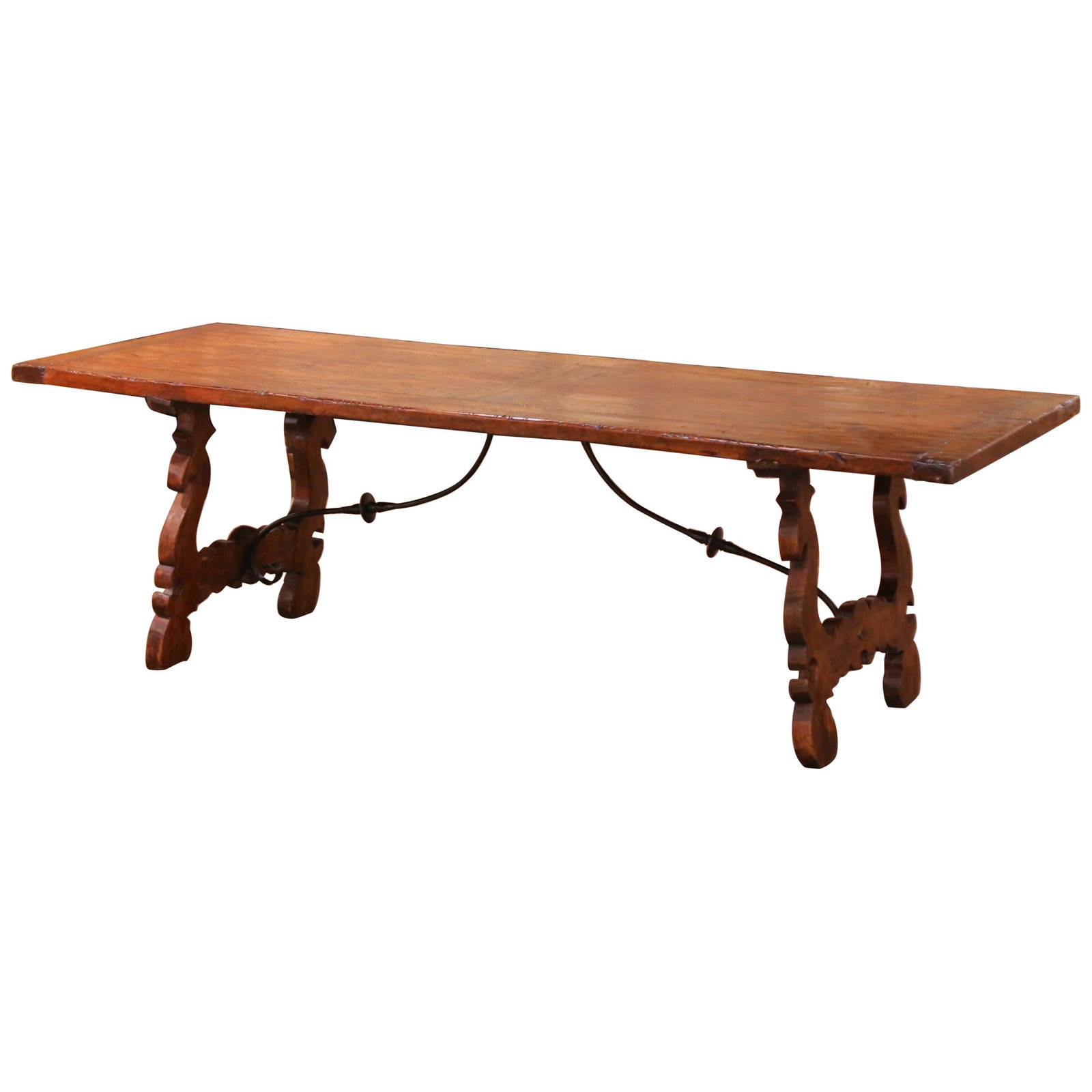 Spanish Walnut Refectory Table with Iron Stretcher (1 of 9)