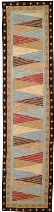 Vibrant 9x12 Multi-Color Pinwheel Triangle Hand-Hooked Rug (1 of 4)