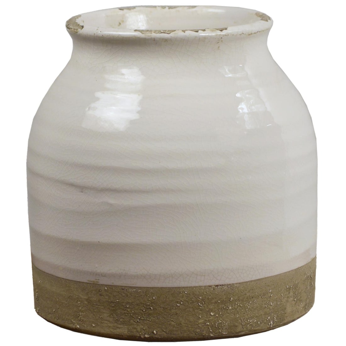 Rustic Off-White Ceramic Terracotta Samara Vase 9 Inches (1 of 1)