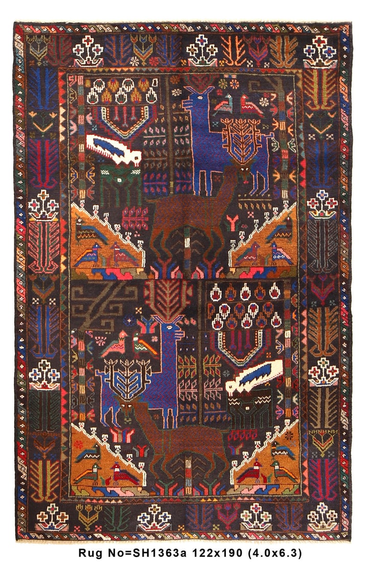 4' x 6' Afghan Tribal Rug Hand-Knotted Wool Geometric Patterns: 4' x 6' Afghan Tribal Rug Hand-Knotted Wool Geometric Patterns Free continental US Shipping Discover the beauty of traditional craftsmanship with this Afghan Tribal Rug, measuring 4' x 6' (48 in x 75 