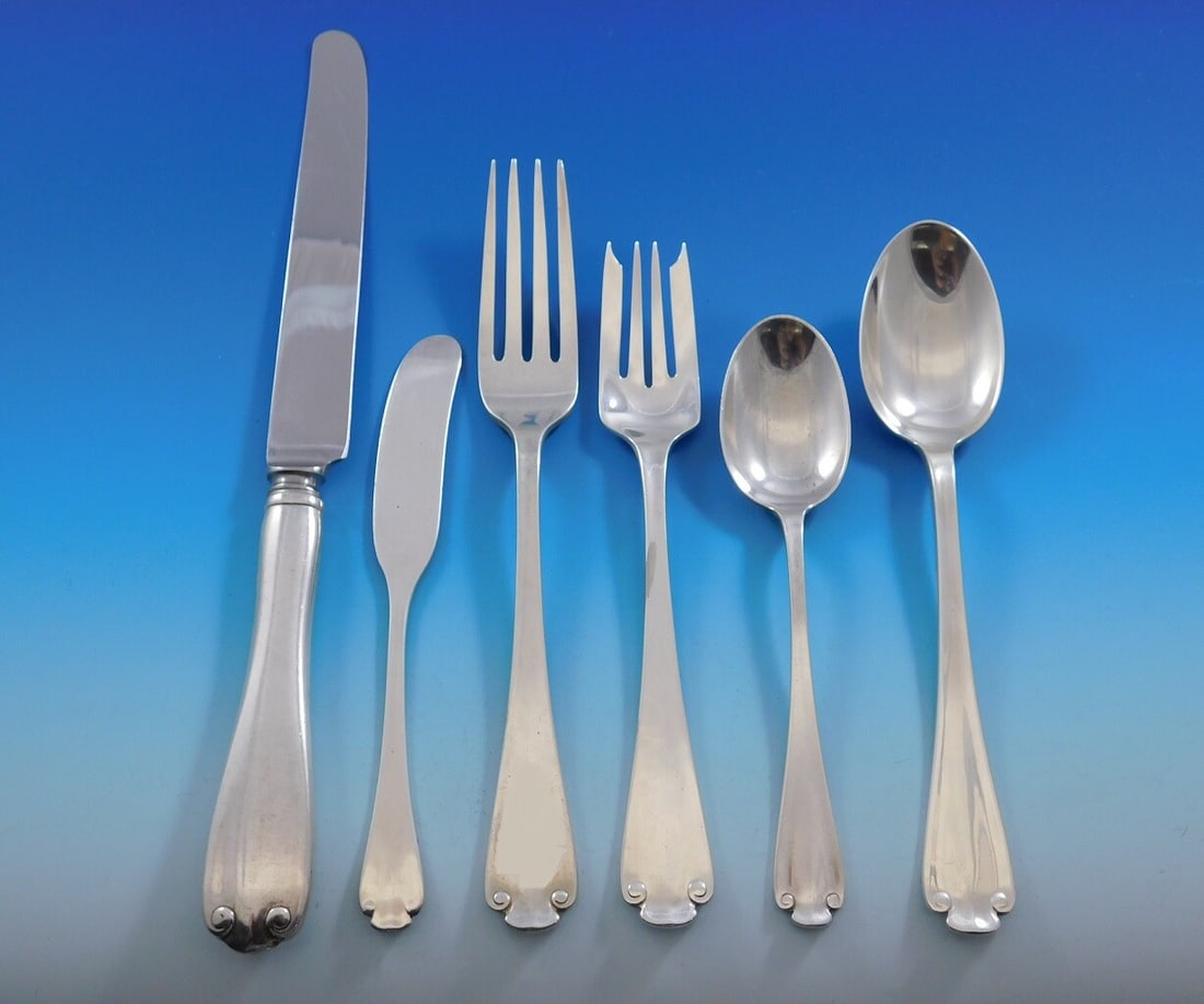 Tiffany & Co Flemish Sterling Silver 75 Piece Flatware Service for 12: Tiffany & Co Flemish Sterling Silver 75 Piece Flatware Service for 12 This is a superb Tiffany & Co. Flemish pattern sterling silver flatware set, designed in 1911 as a refined adaptation of the Engli