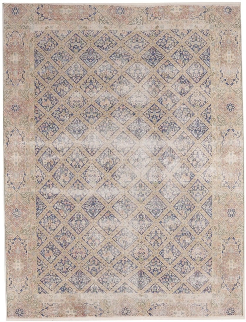 Hand Knotted Wool Floral Area Rug 8'4 x 10'11 Vintage (1 of 14)