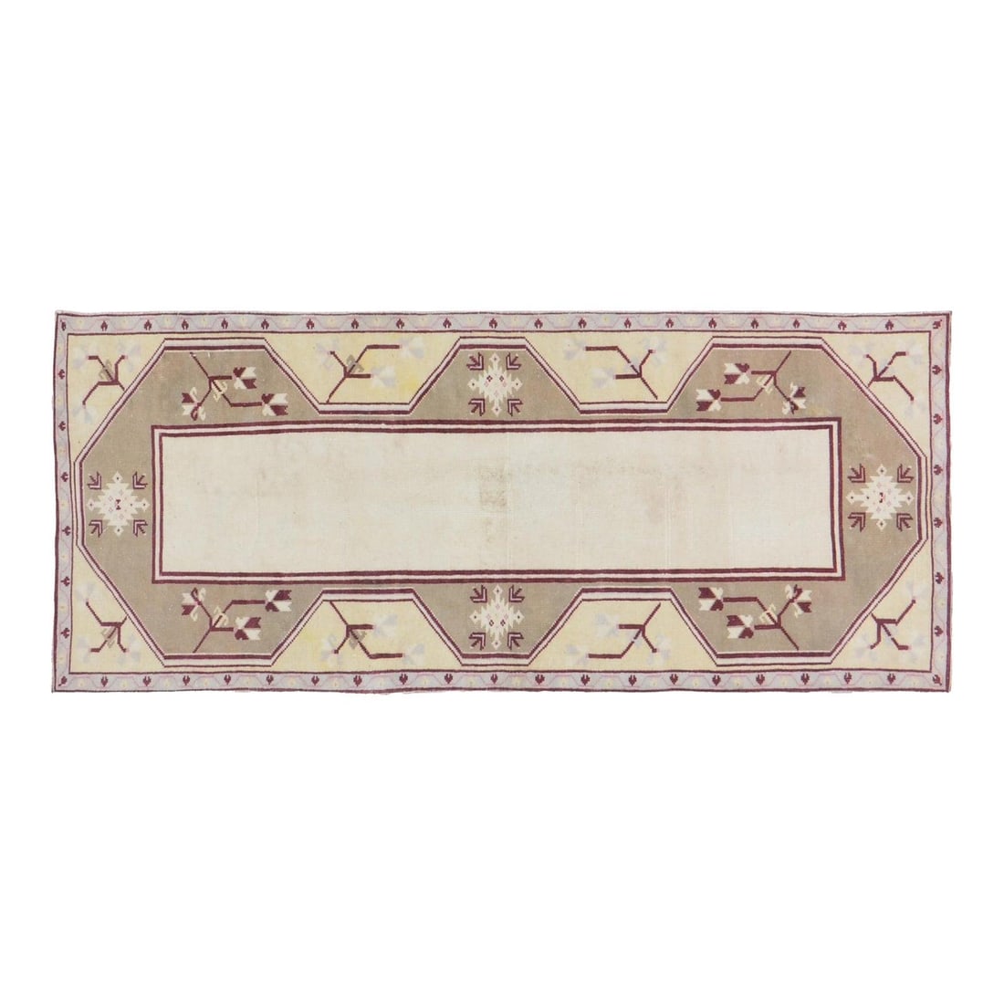 Turkish Anatolian Wool Hand Knotted Rug 2'7 X 6'5: Turkish Anatolian Wool Hand Knotted Rug 2'7 X 6'5 This vintage Turkish Anatolian rug is hand-knotted from wool using traditional rug-making techniques. It showcases timeless craftsmanship combined wit