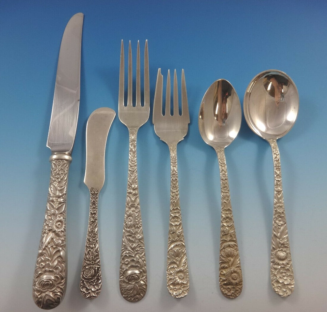 Kirk Repousse Sterling Silver Flatware Set for 12 - 89 Pieces (1 of 12)