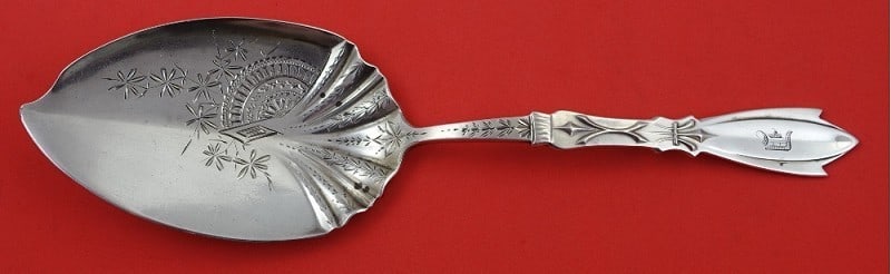 Sterling Silver Palace Ice Cream Server Coles Shiebler 9 1 2 Inch: Sterling Silver Palace Ice Cream Server Coles Shiebler 9 1 2 Inch This is a sterling silver ice cream server in the Palace pattern by Coles-Shiebler. It features a bright-cut engraved blade and measur