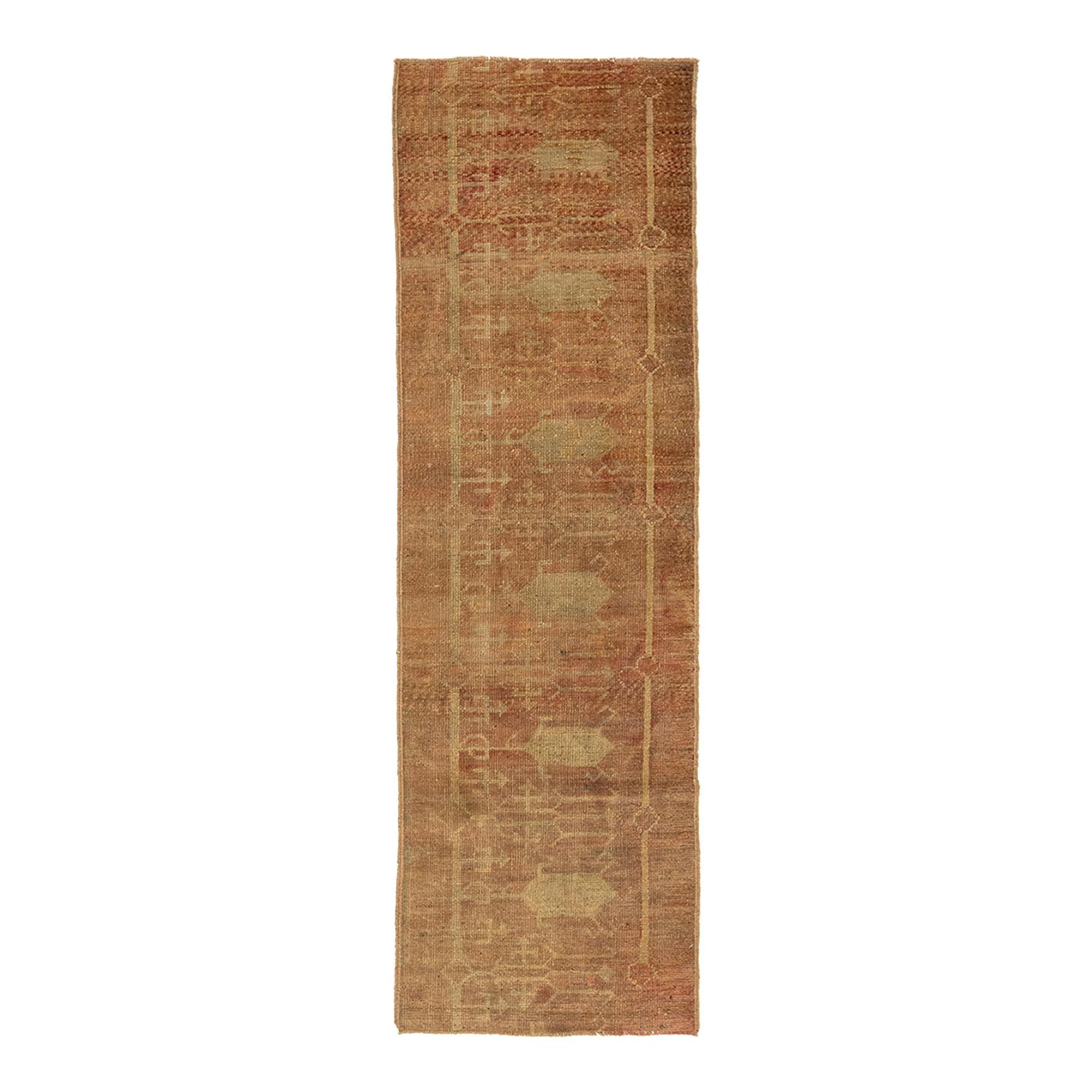 Vintage Turkish Anatolian Wool Runner 2' x 6'5" Terra Cotta: Vintage Turkish Anatolian Wool Runner 2' x 6'5" Terra Cotta This exquisite handcrafted vintage Turkish Anatolian runner beautifully showcases the rich heritage of Turkish craftsmanship. Skillfully wov