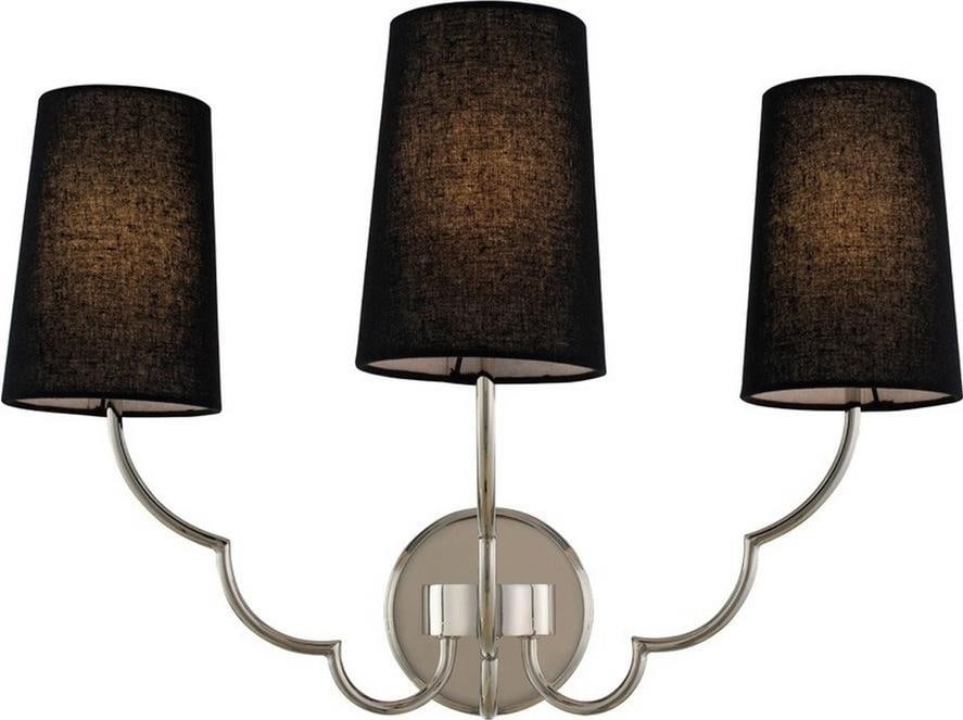 Kalco Sophia 3-Light Wall Sconce Polished Nickel Dimmable Indoor Lighting (1 of 1)