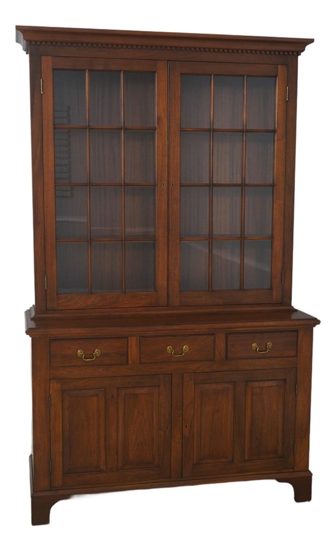 Hand Crafted Walnut Country Chippendale Cupboard 2 Piece Construction (1 of 10)