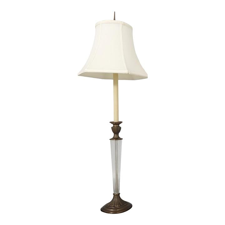 Chapman Neoclassical Brass and Glass Table Lamp 38in Vintage 1985 (1 of 10)