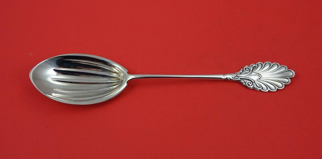 Grecian Pattern Sterling Silver Berry Spoon by Gorham 8.5 Inch Fluted Design (1 of 2)