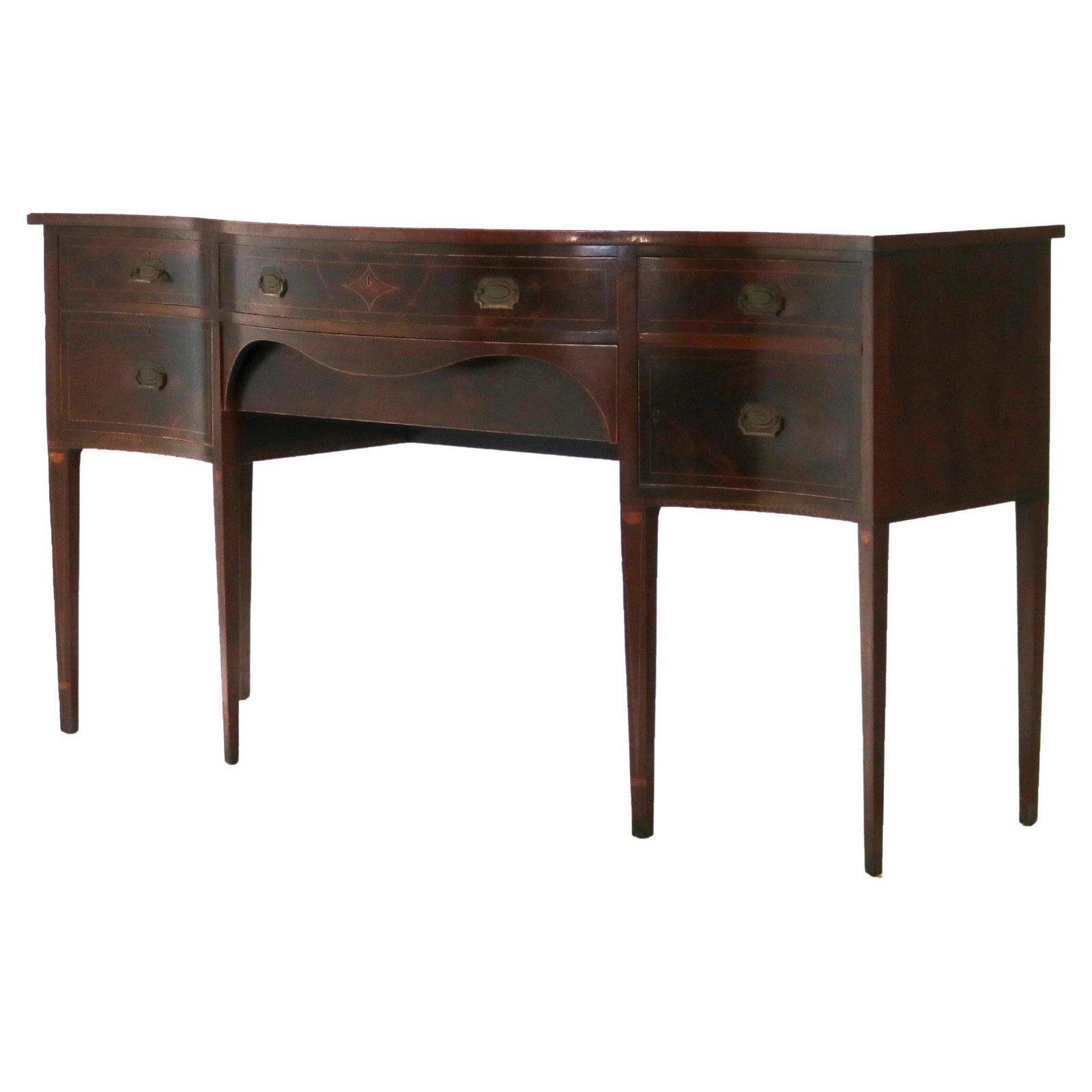 Hepplewhite Style Sideboard Flame Mahogany With Satinwood Inlay Circa 1920 (1 of 18)