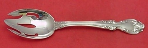Sterling Silver Pierced Serving Spoon Melrose Pattern 8.5 Inch (1 of 2)