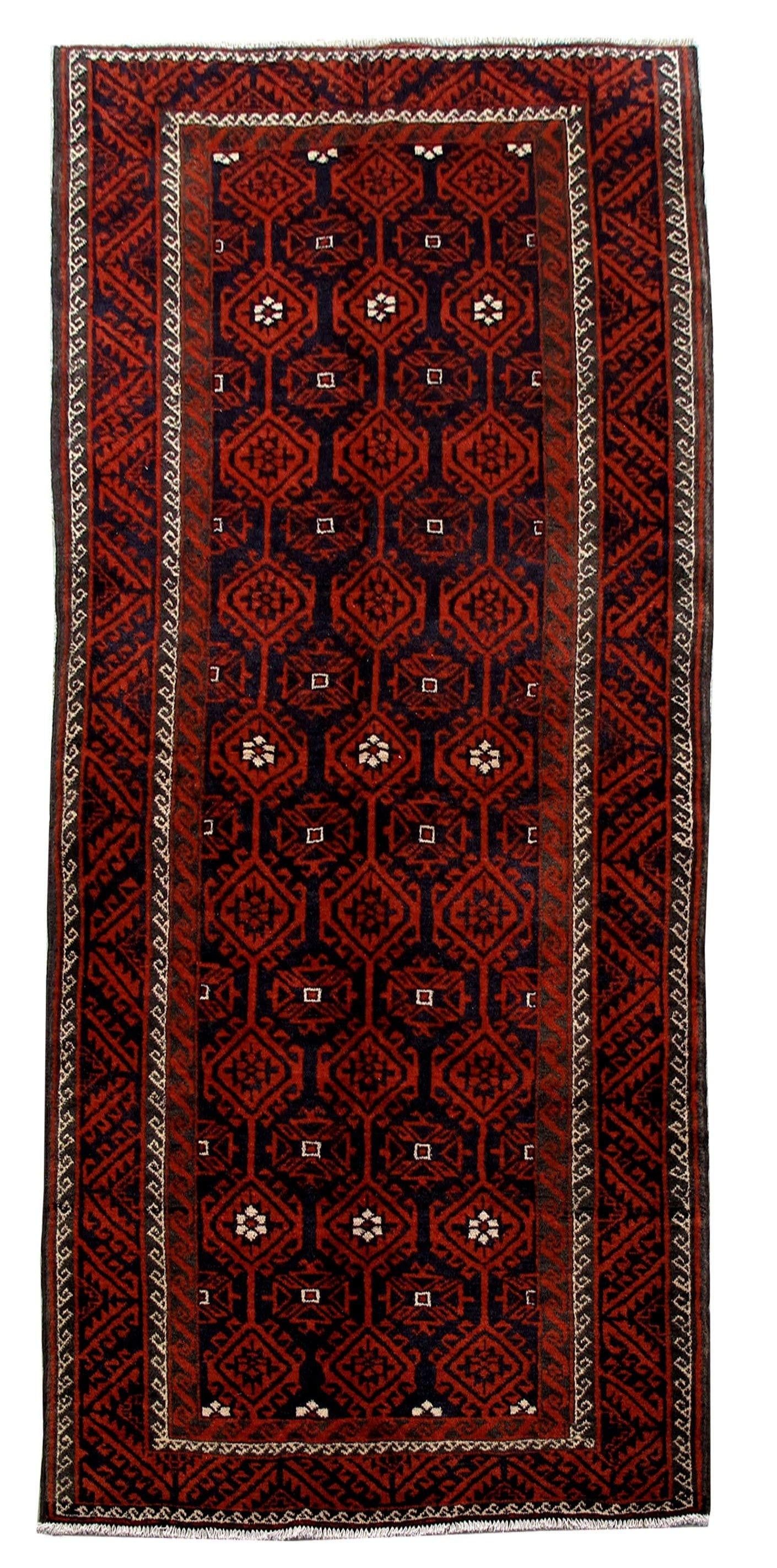 Handcrafted Persian Baluch Tribal Runner Rug 4.5 x 9.10 Crimson Red (1 of 6)