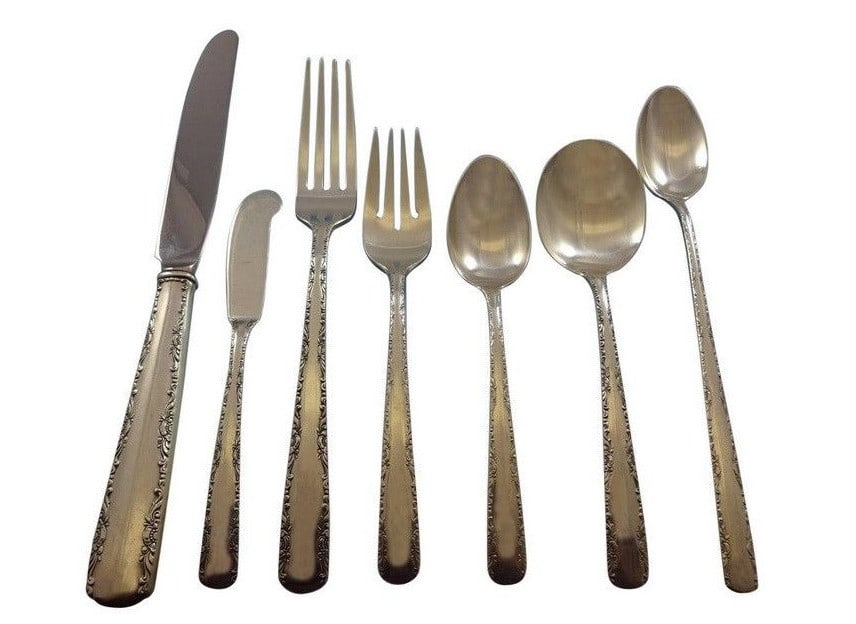 Gorham Camellia Sterling Silver 60 Piece Flatware Service for 8 (1 of 11)