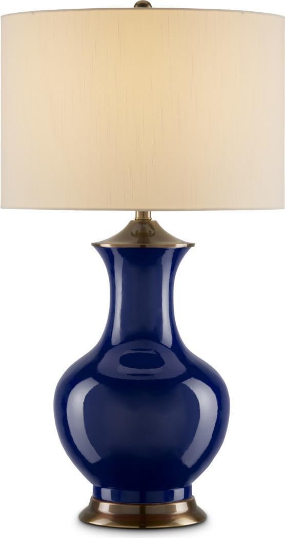 Currey Serene Lilou Lamp Brass Blue Porcelain 31 Inch (1 of 4)