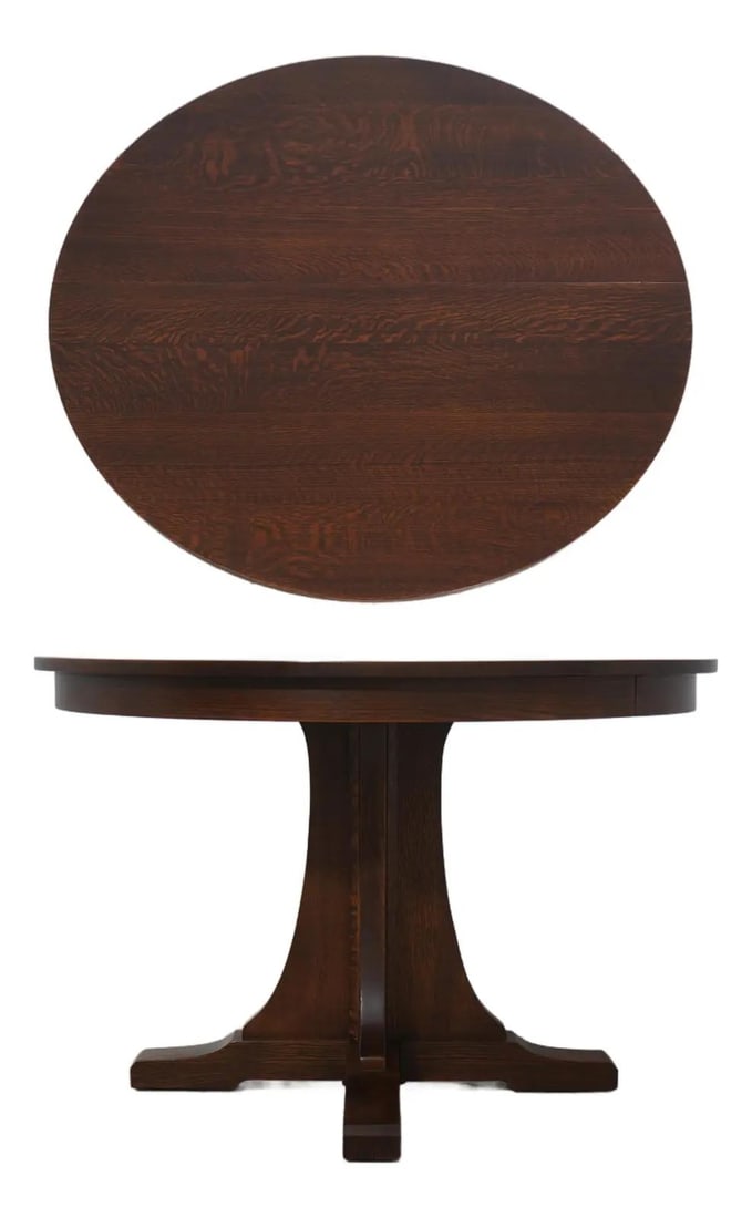 Arts and Crafts Oak Dining Table With Three Leaves by Stickley (1 of 10)