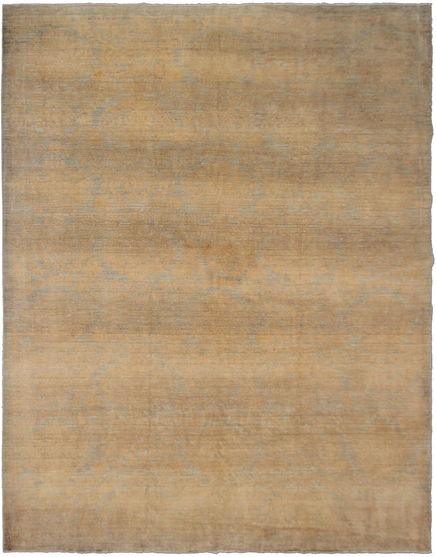 Hand-knotted wool vintage beige blue area rug 9x12 traditional: Hand-knotted wool vintage beige blue area rug 9x12 traditional This vintage hand-knotted area rug features a traditional design in a neutral beige palette with blue accents. Handmade from 100% wool, t