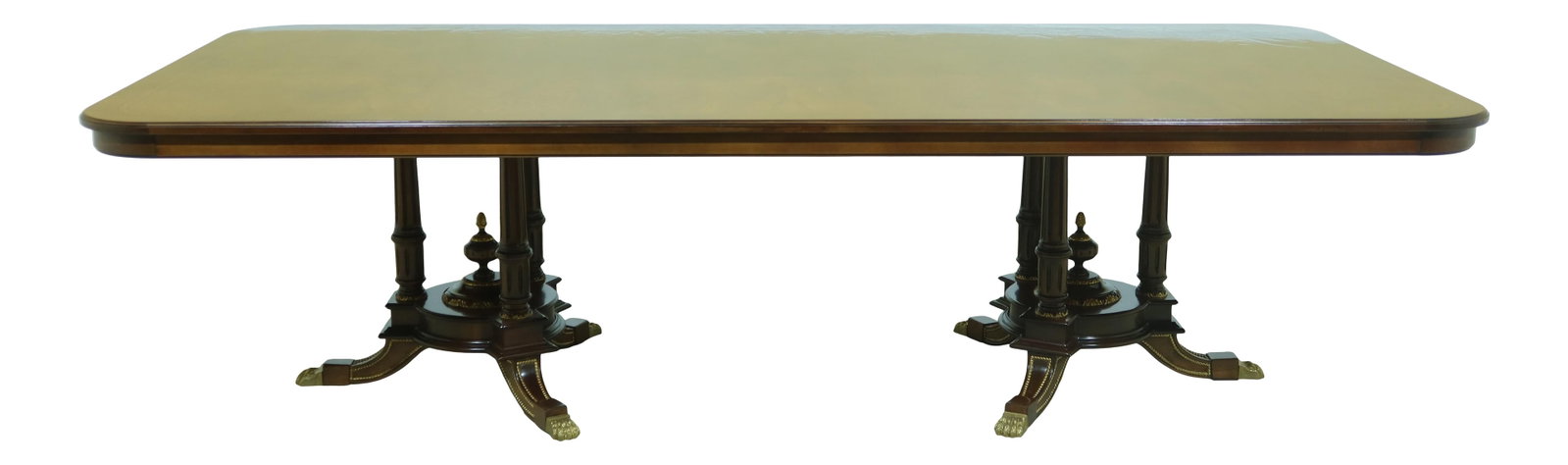 Francesco Molon Italian Regency Banquet Table Burl Walnut Gold Gilt (1 of 10)