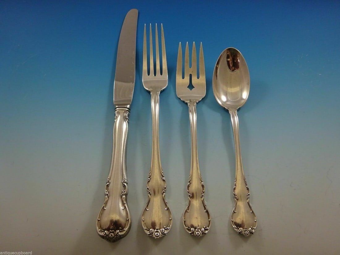 Towle French Provincial 4-Piece Sterling Silver Place Setting: Towle French Provincial 4-Piece Sterling Silver Place Setting This exquisite French Provincial 4-piece place setting by Towle is crafted from high-quality sterling silver. The set includes a regular k
