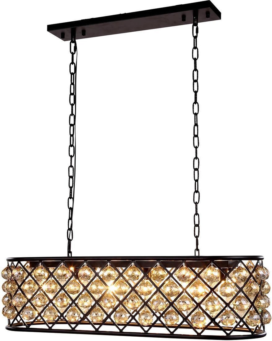 Elegant Lighting Madison Pendant Light with Crystal Accents: Elegant Lighting Madison Pendant Light with Crystal Accents Illuminate your space with this elegant island pendant light, featuring stunning crystal details that add a touch of sophistication to any d