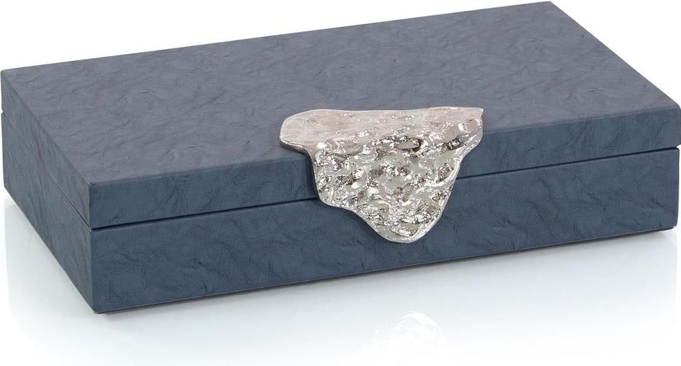 Transitional Gypsy Blue Faux Leather Box by John-Richard (1 of 3)