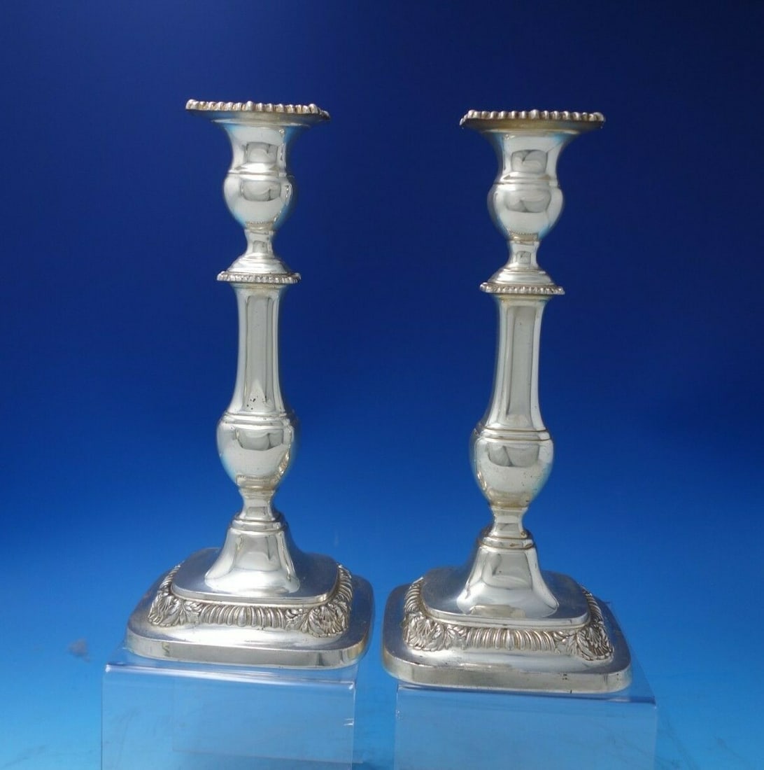International Sterling Silver Lord Robert Candlestick Pair 10 3/4" Tall (1 of 10)