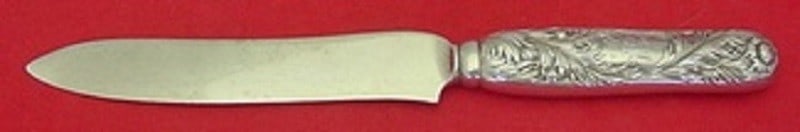 Sterling Silver Fish Knife Chrysanthemum Pattern Hollow Handle 7.5 Inch (1 of 1)