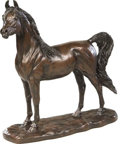 Unique Hand-Painted Resin Arabian Horse Sculpture Equestrian Lodge Style (1 of 1)
