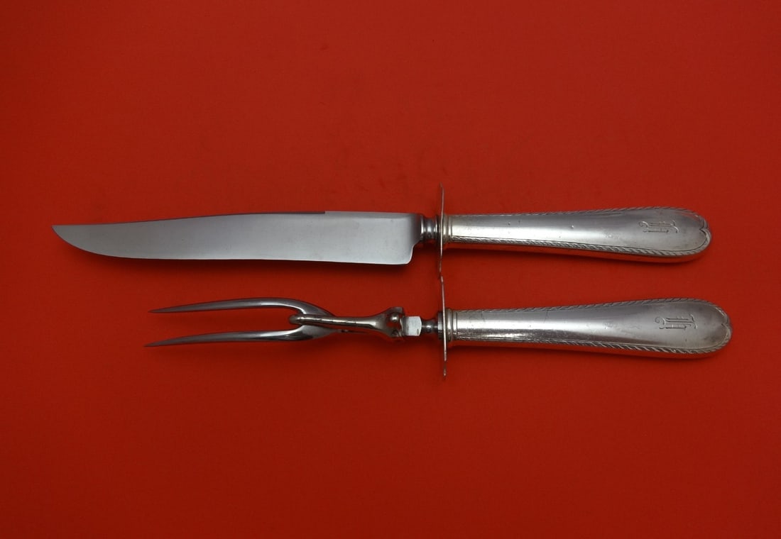 Gorham Plain Engraved Sterling Silver 2pc Roast Carving Set (1 of 1)